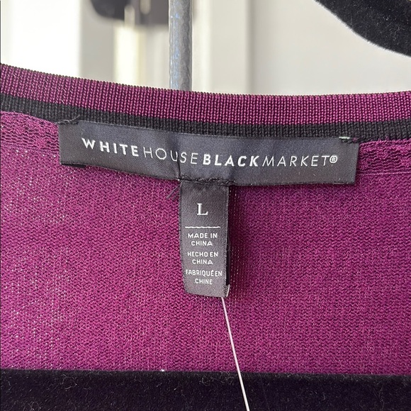White House Black Market Plum cardigan with decorative buttons - Picture 2 of 7